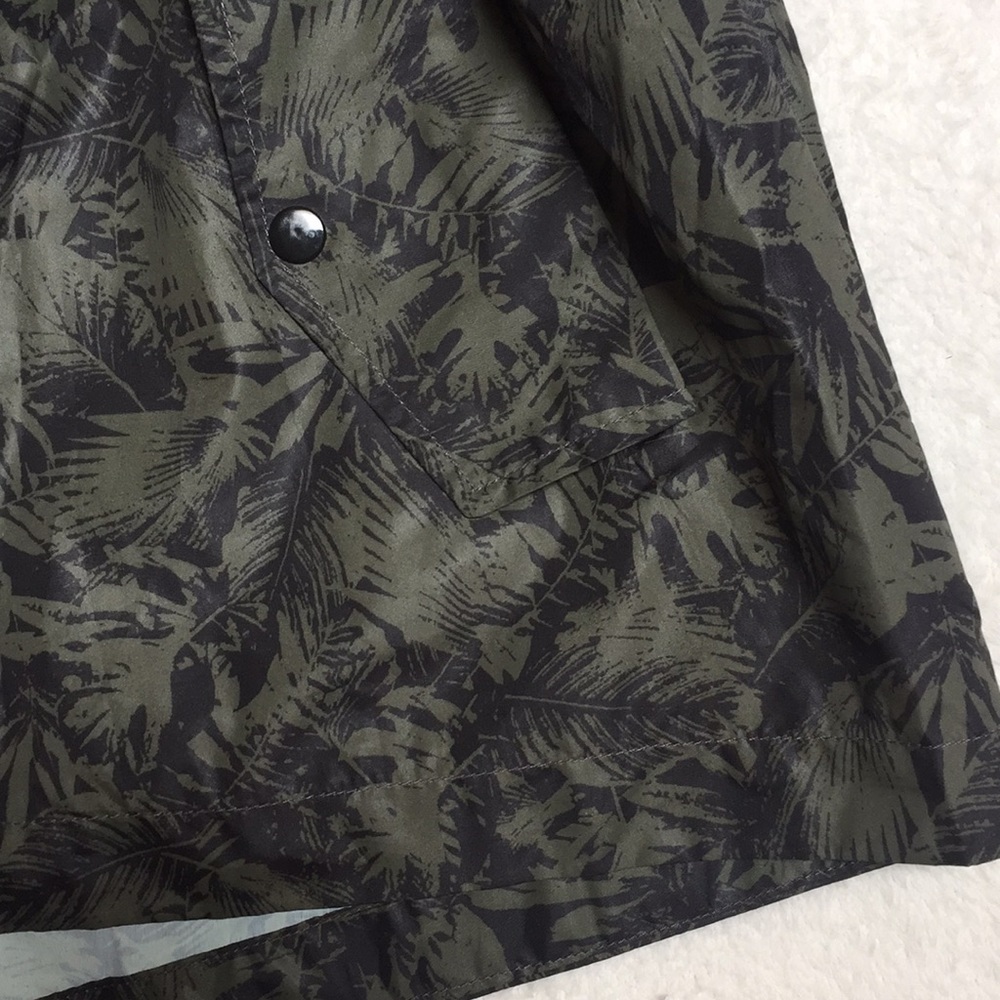 Casual Identity Leaf Print Trench Rain Jacket - Picture 4 of 6